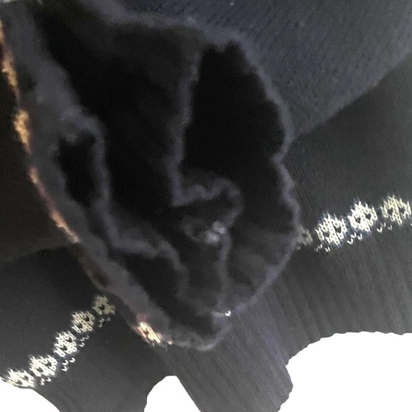 SCANDINAVIAN Vintage Wool Sweater Navy Blue White L - Picture 6 of 9